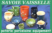 SAVOIE VAISSELLE: poterie, porcelaine blanche, équipement chalet
